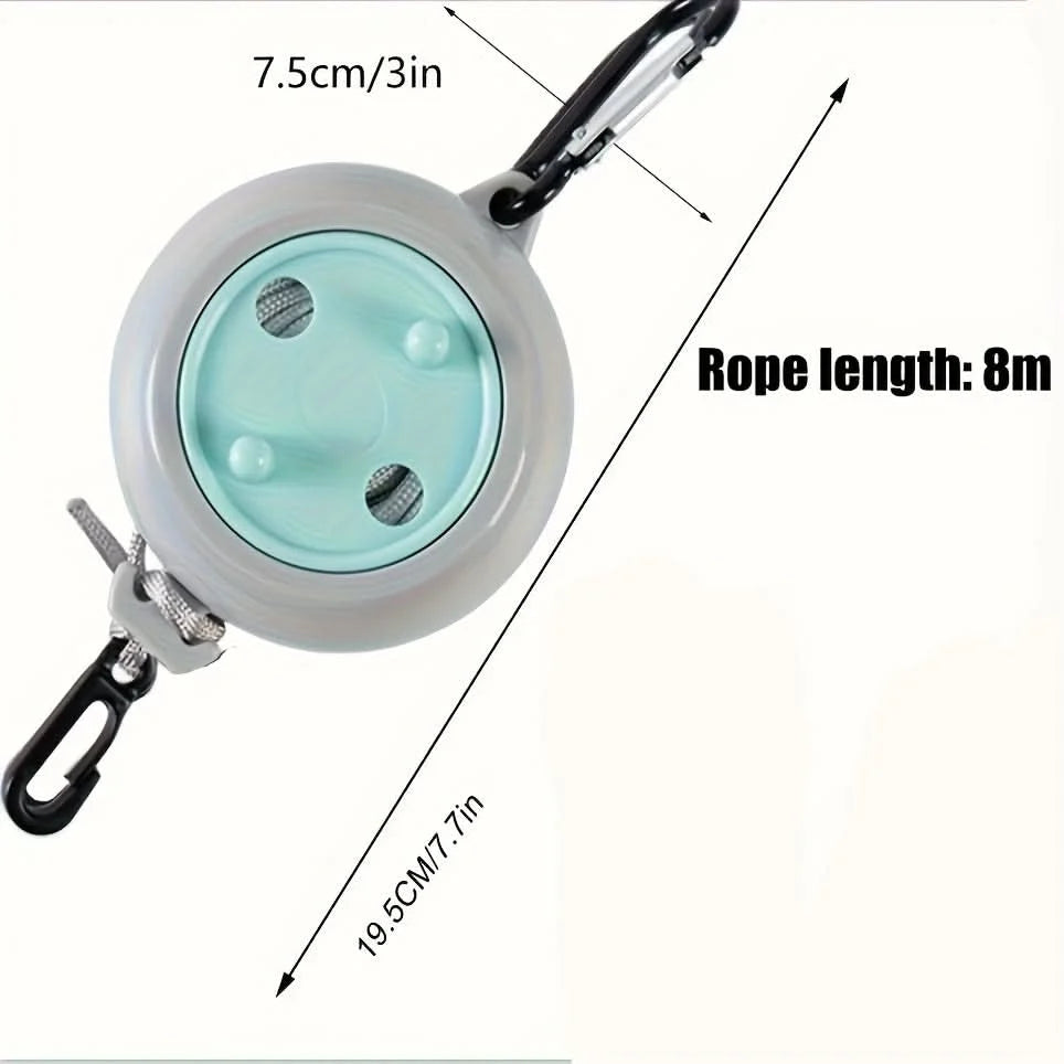 Camping Clothesline Adjustable Elastic Rope & Reinforced Clips