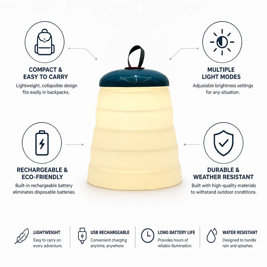 Camping Lantern Collapsible Rechargeable LED