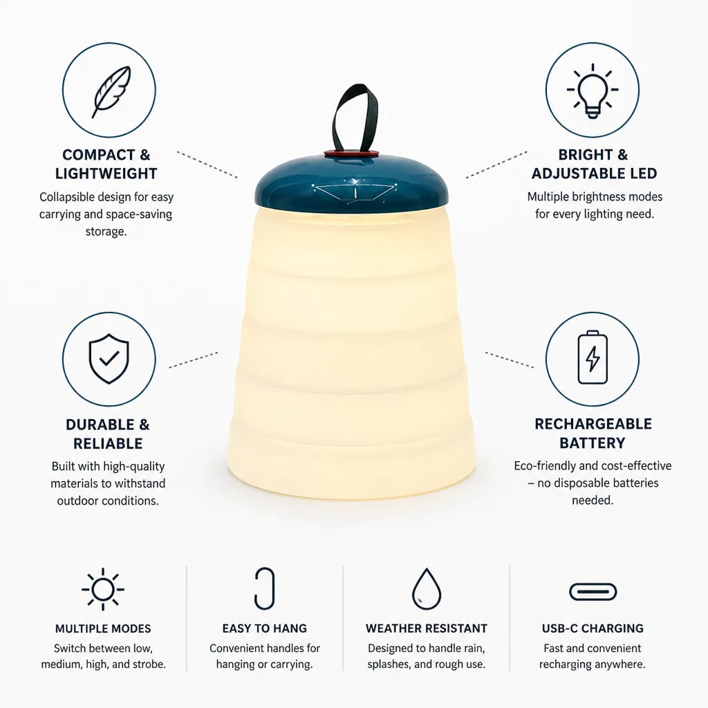 Camping Lantern Collapsible Rechargeable LED