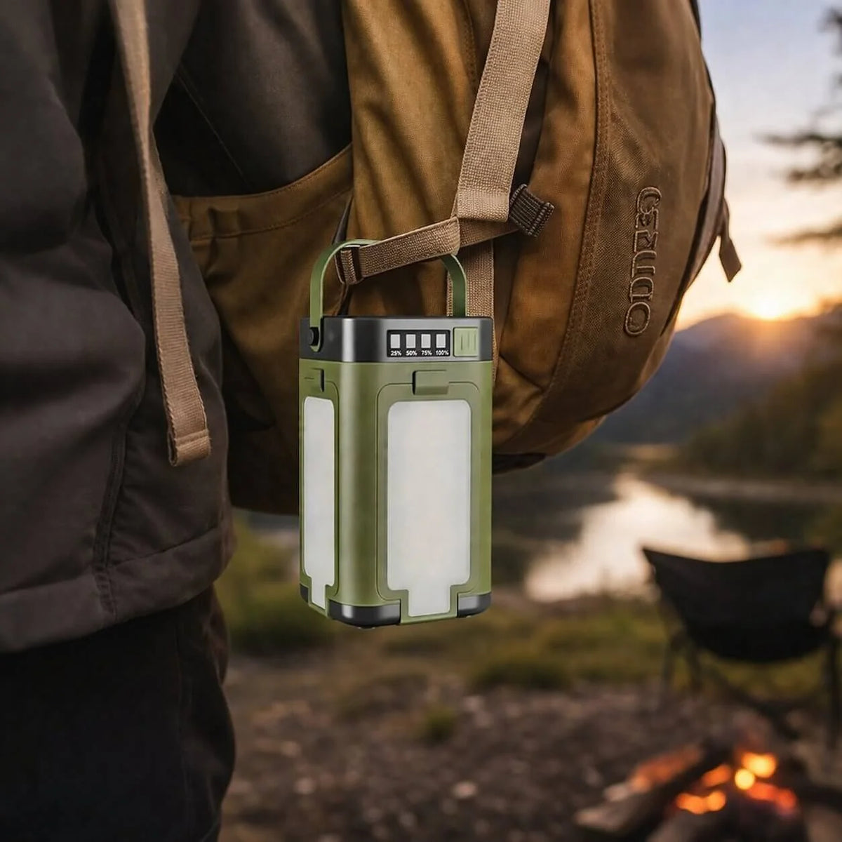 Camping Lantern Solar LED Foldable Power Bank