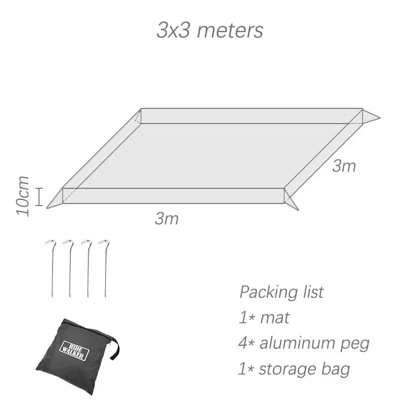 Camping Mat Waterproof Oxford Raised Edge Portable & Lightweight