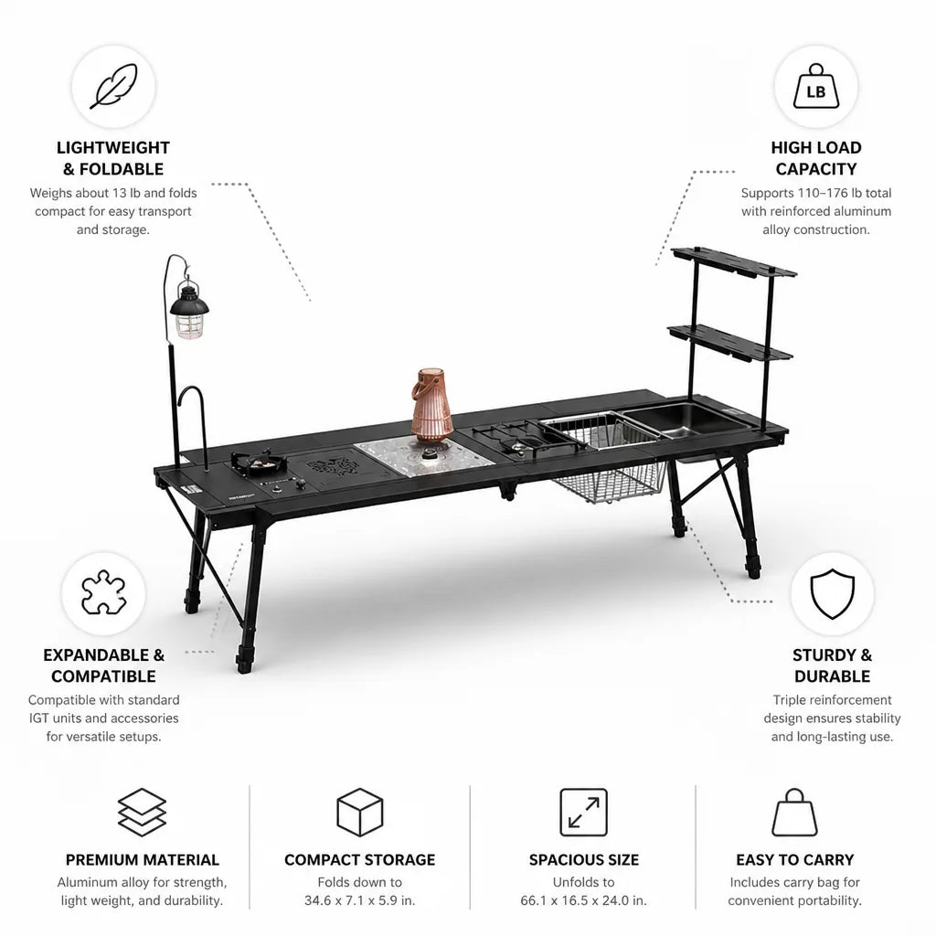 Camping Table Foldable Lightweight Aluminum Alloy