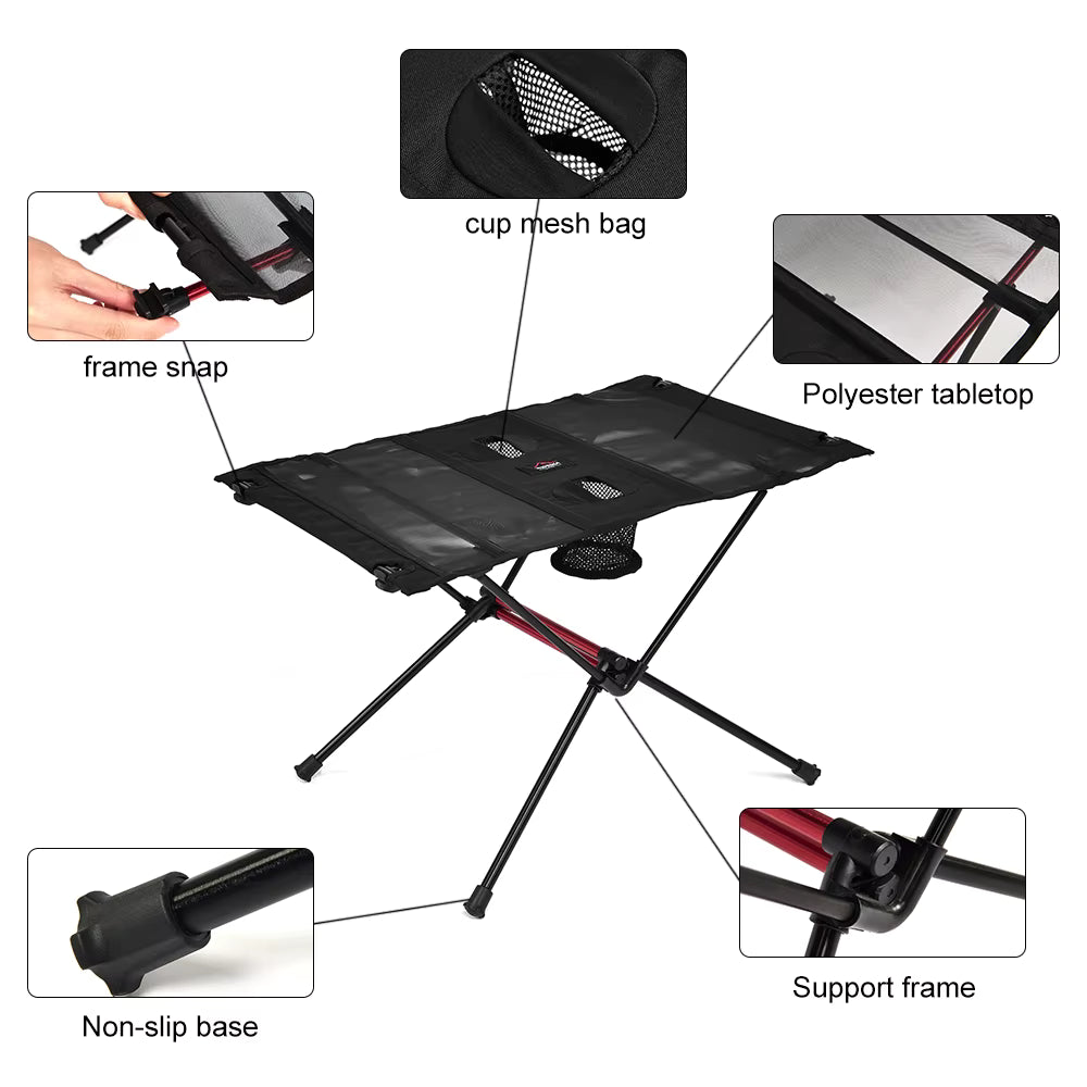 Folding Camping Table Ultra-Light Aluminum Frame Waterproof Top