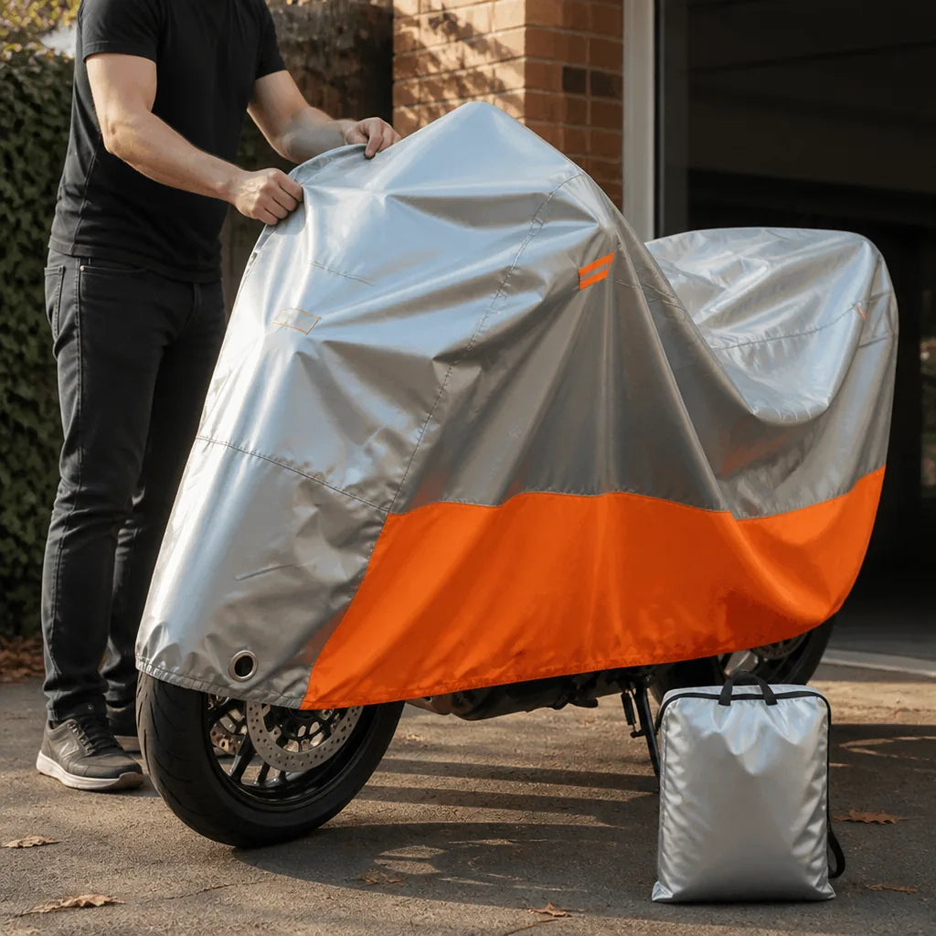 Full-Coverage Waterproof UV-Resistant Motorcycle Cover (Integrated Lock Hole)