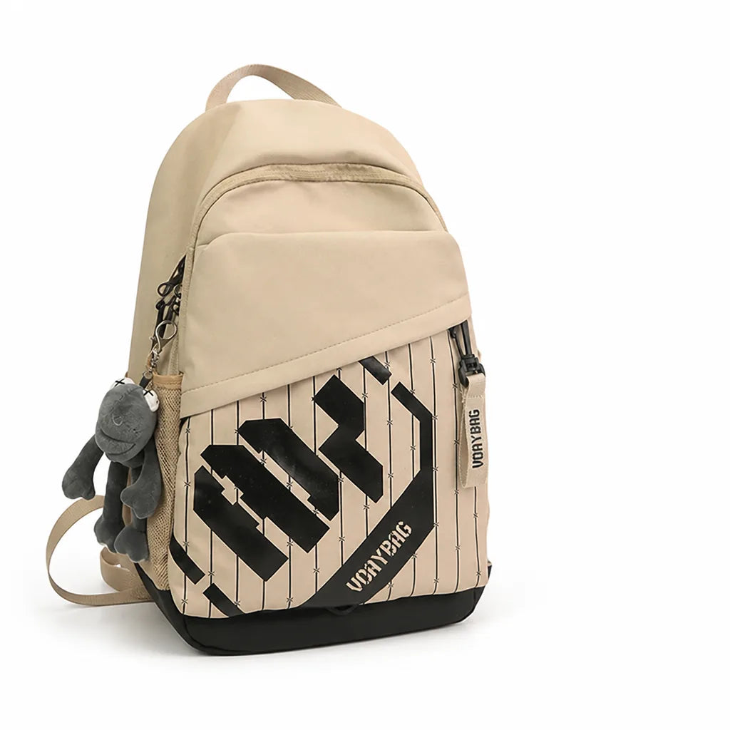 Graphic Print Backpack With Multiple Compartments (Padded Shoulder Straps)