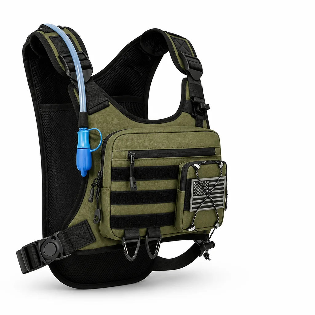 Hydration Backpack 2L Reservoir Tactical Pockets & Padded Straps