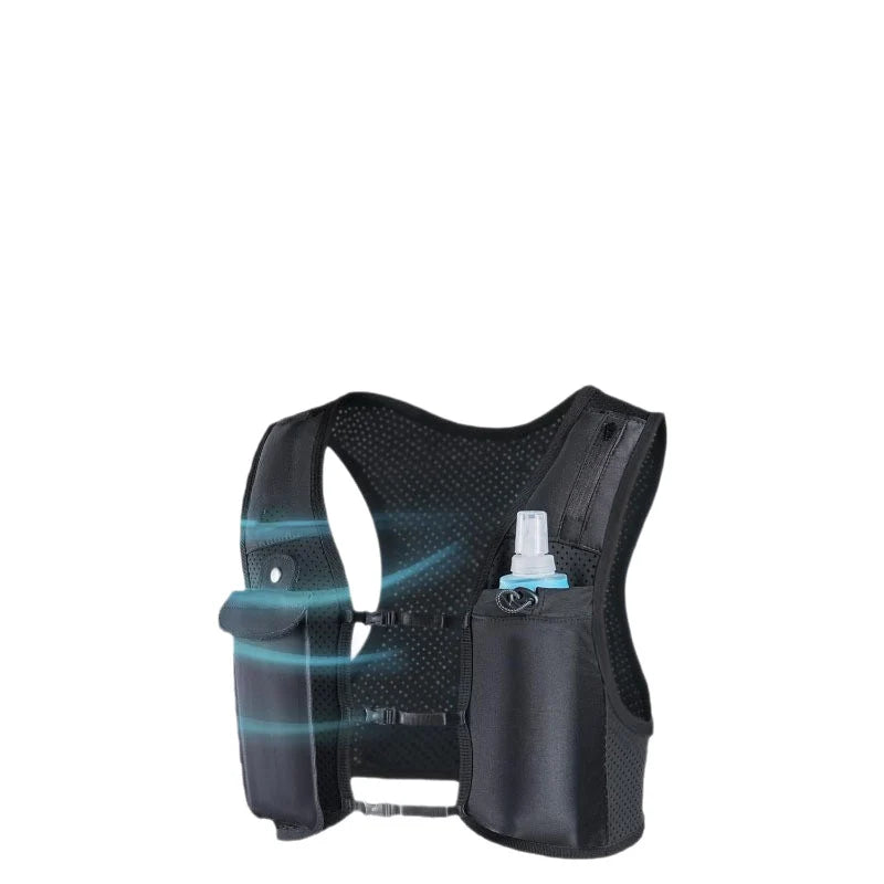 Hydration Vest Dual Front Bottle Pockets & Breathable Mesh