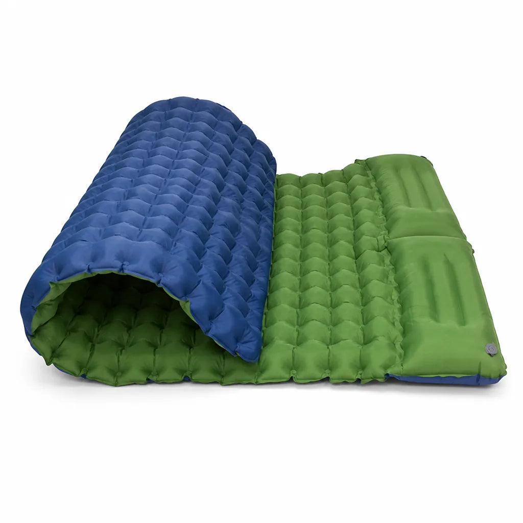 Inflatable Sleeping Pad Ergonomic Comfort Zones Lightweight & Packable