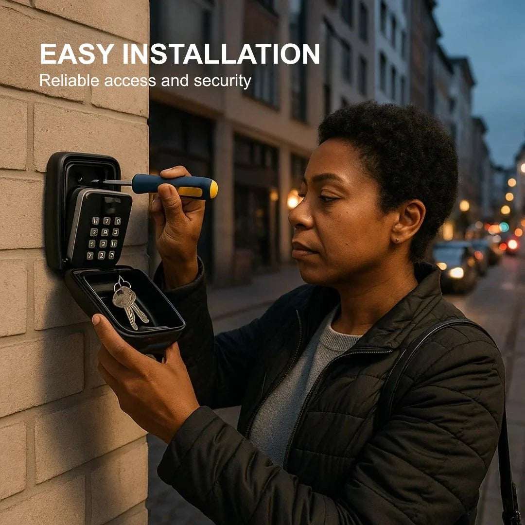 Key Lock Box Resettable Combination Weather-Resistant Metal Wall Mount