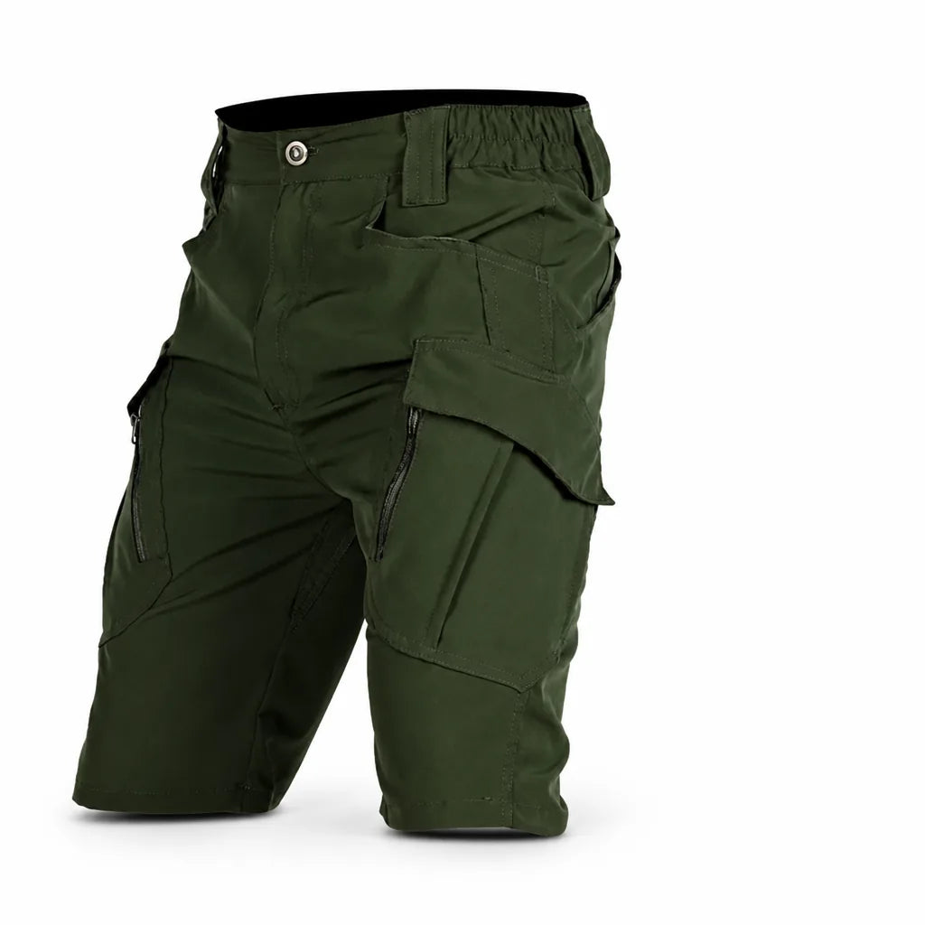 Men's Cargo Shorts With Zippered Pockets And Adjustable Waistband