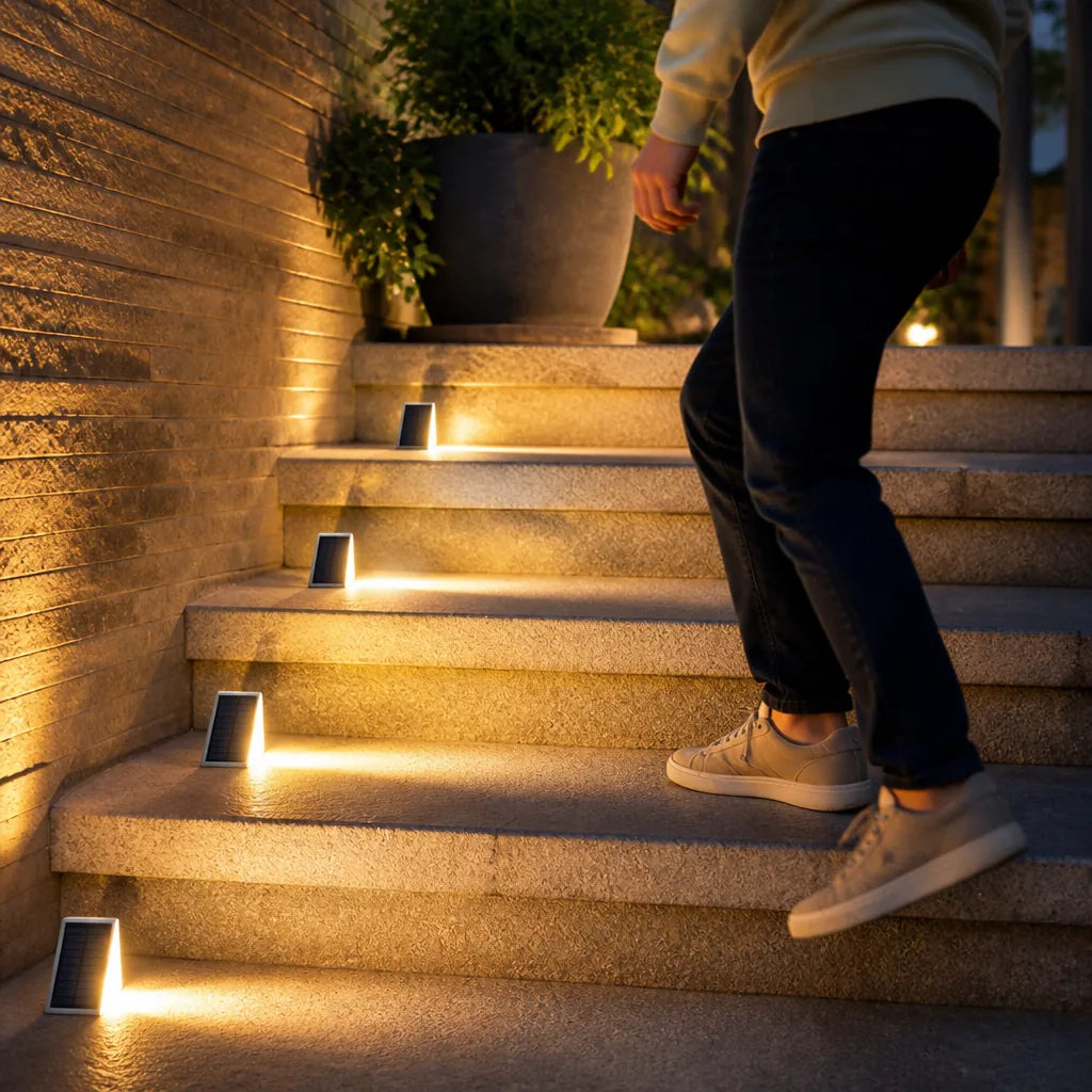 Outdoor Solar Step-Mounted Stair Light (Waterproof)
