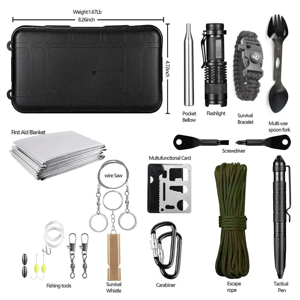 Survival Kit Multi-Tool & First Aid Nylon Case