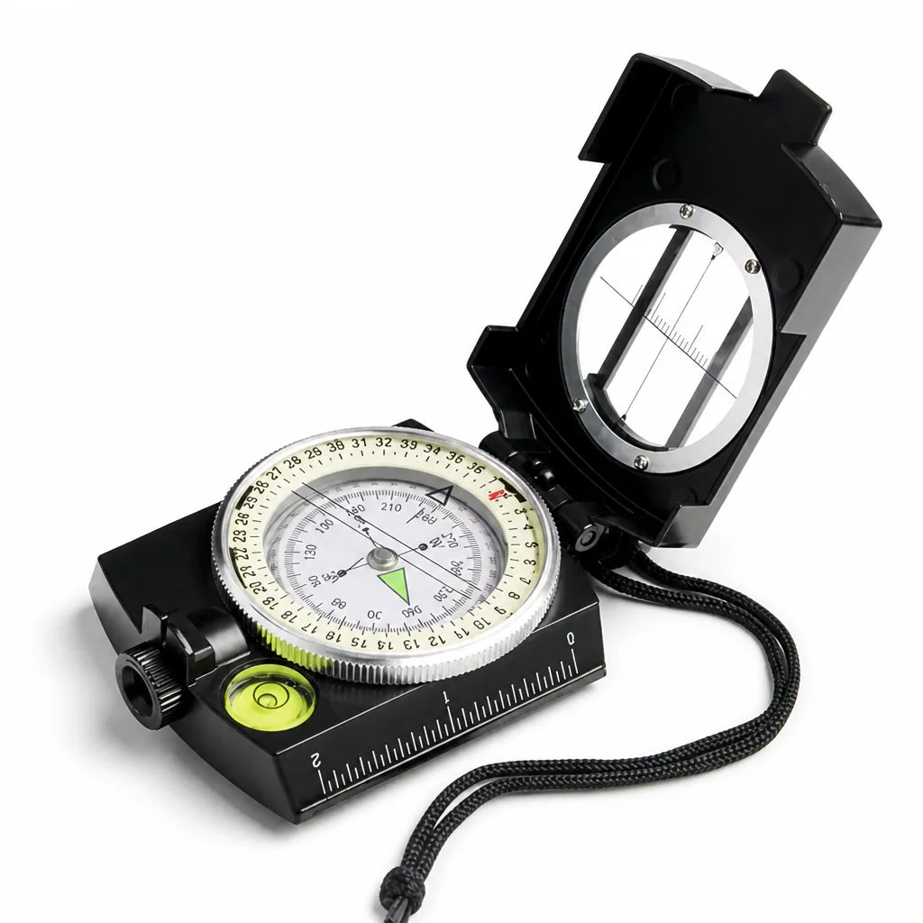 Tactical Compass High-Precision Sighting Metal Body & Luminescent Dial