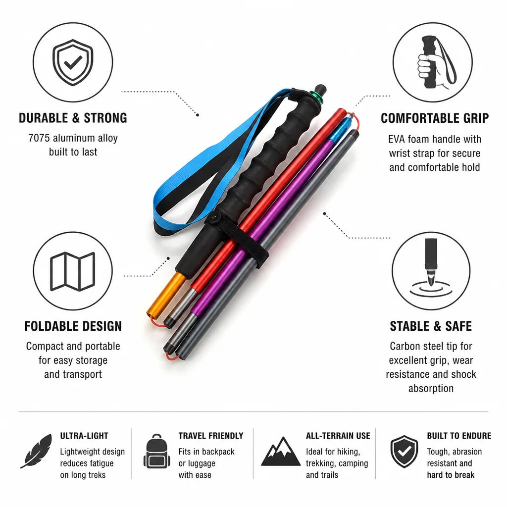 Trekking Poles Folding 7075 Aluminum EVA Grip