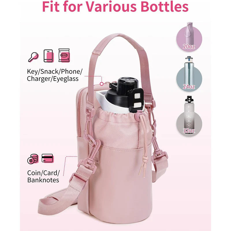 Water Bottle Carrier Insulated Adjustable Strap Wipeable Exterior