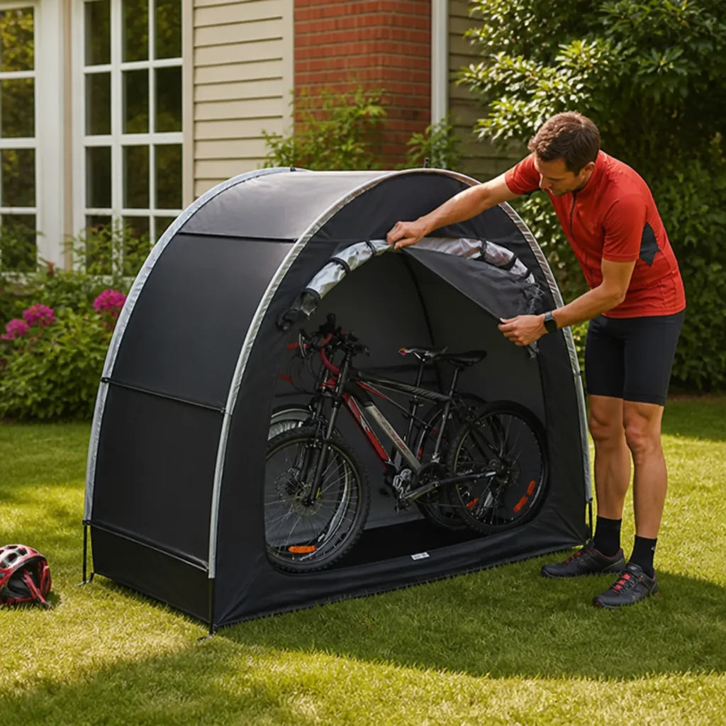 Waterproof Full-Zip Bicycle Storage Tent (Fits 2 Bikes)