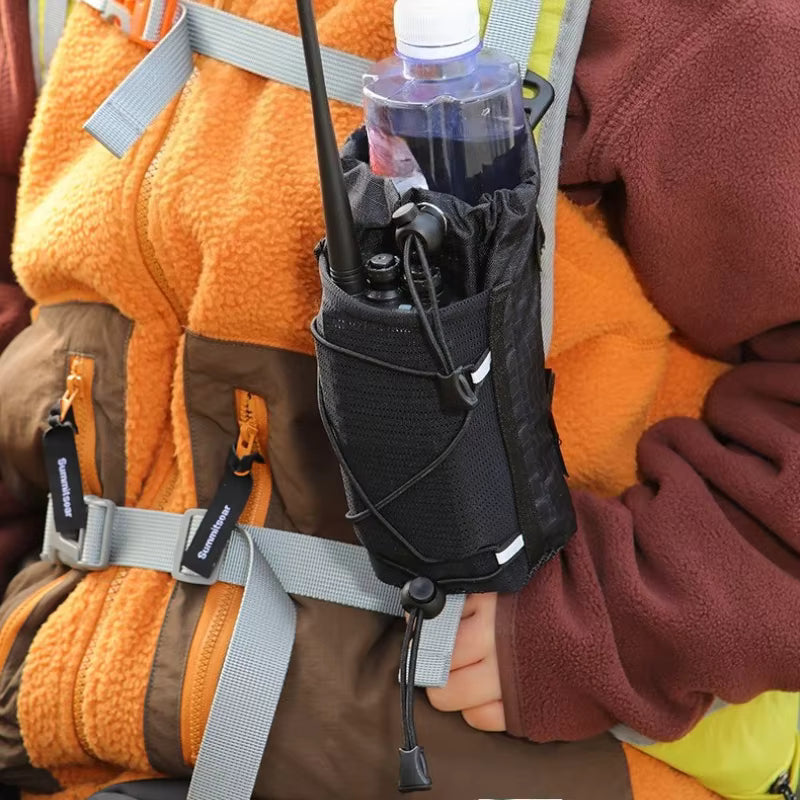Backpack Strap Pouch Clip-On Phone & Bottle Holder