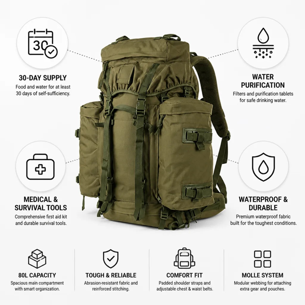 Backpack Tactical 80L Waterproof