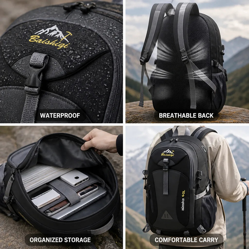 Backpack Waterproof Padded Straps & Ventilated Back Panel