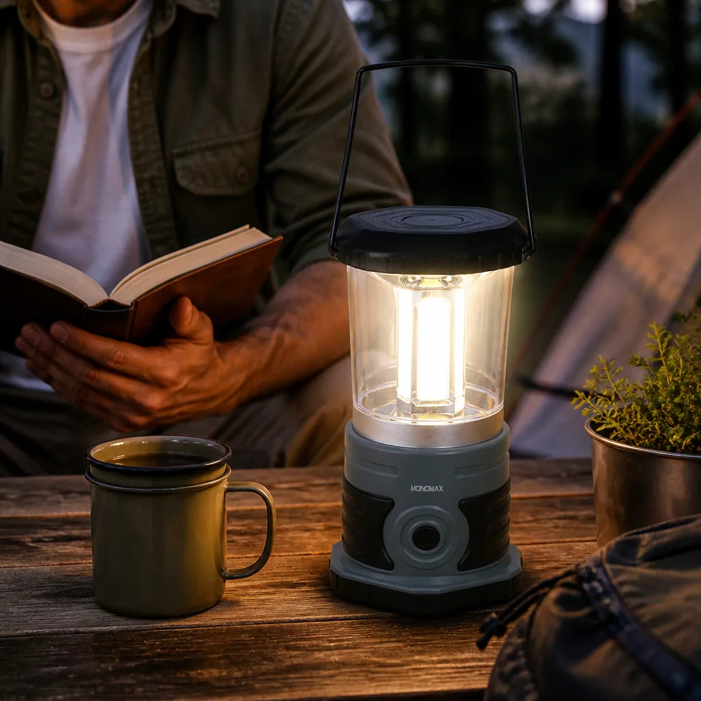 Battery-Powered LED Camping Lantern with Hanging Hook (1500 Lumens)