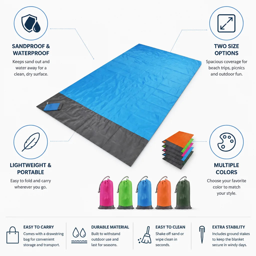 Beach Blanket Sandproof & Waterproof Lightweight