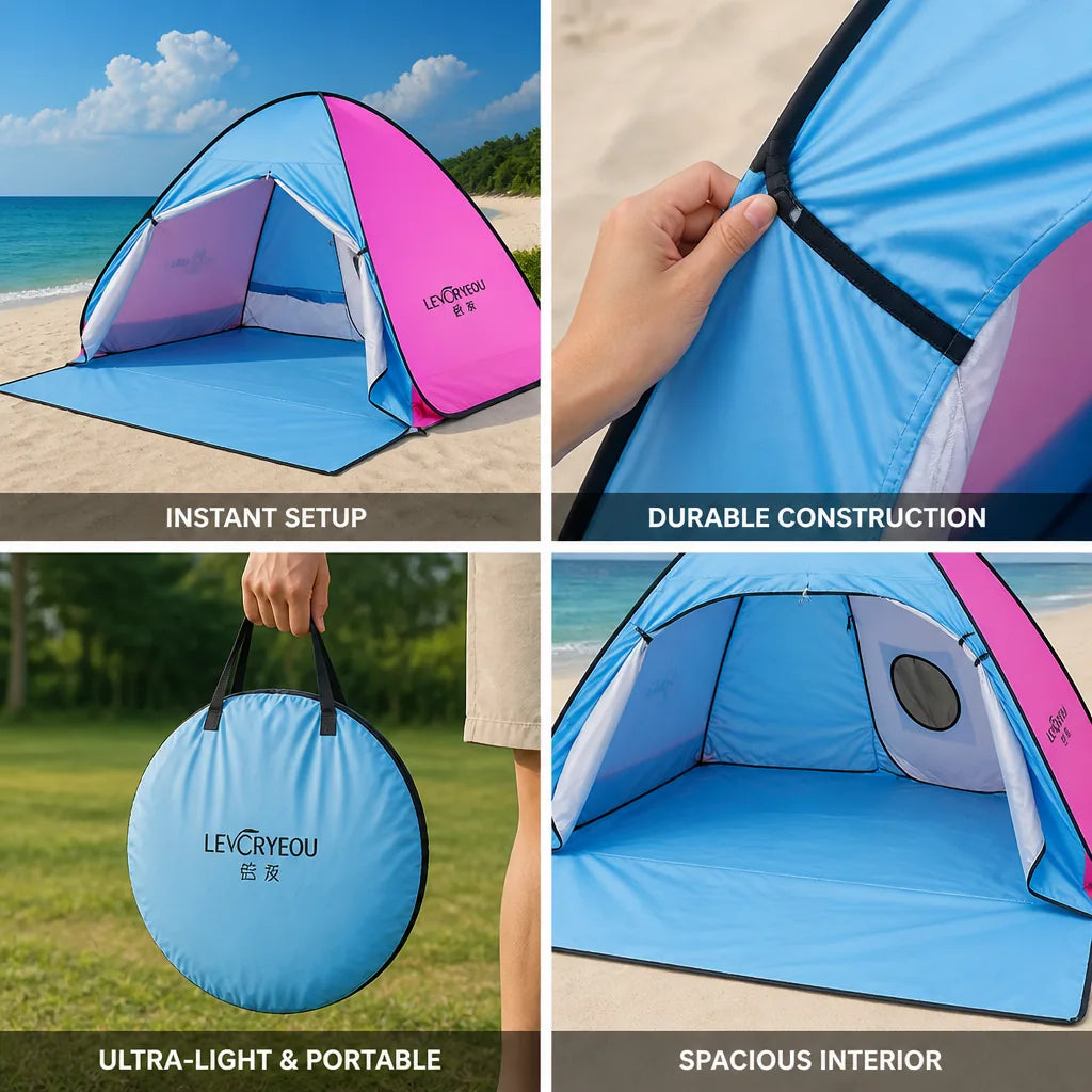 Beach Tent Automatic Pop-Up Ultra-Light 1-4 Person