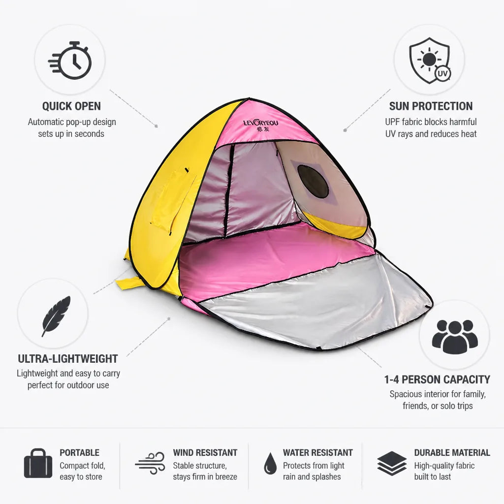 Beach Tent Automatic Pop-Up Ultra-Light 1-4 Person
