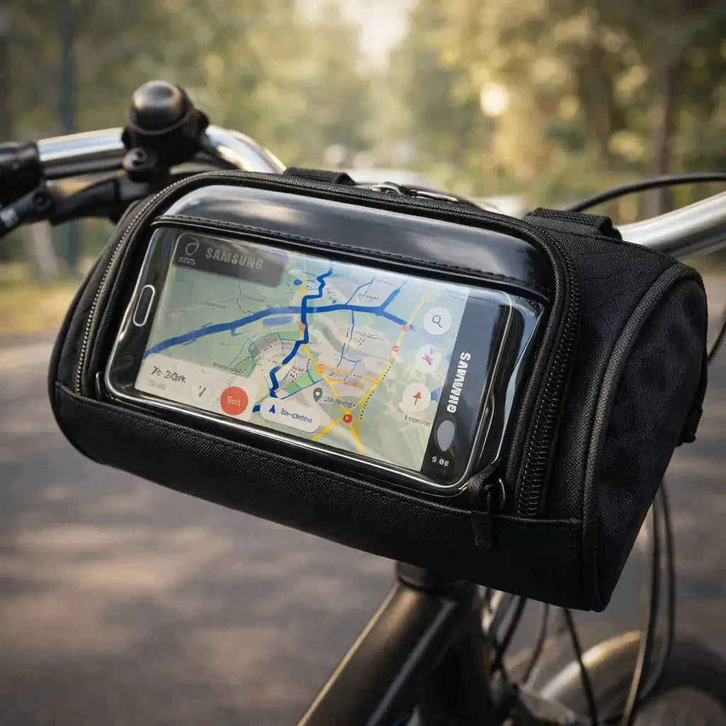 Bike Handlebar Bag Touchscreen Phone Pocket Water-Resistant