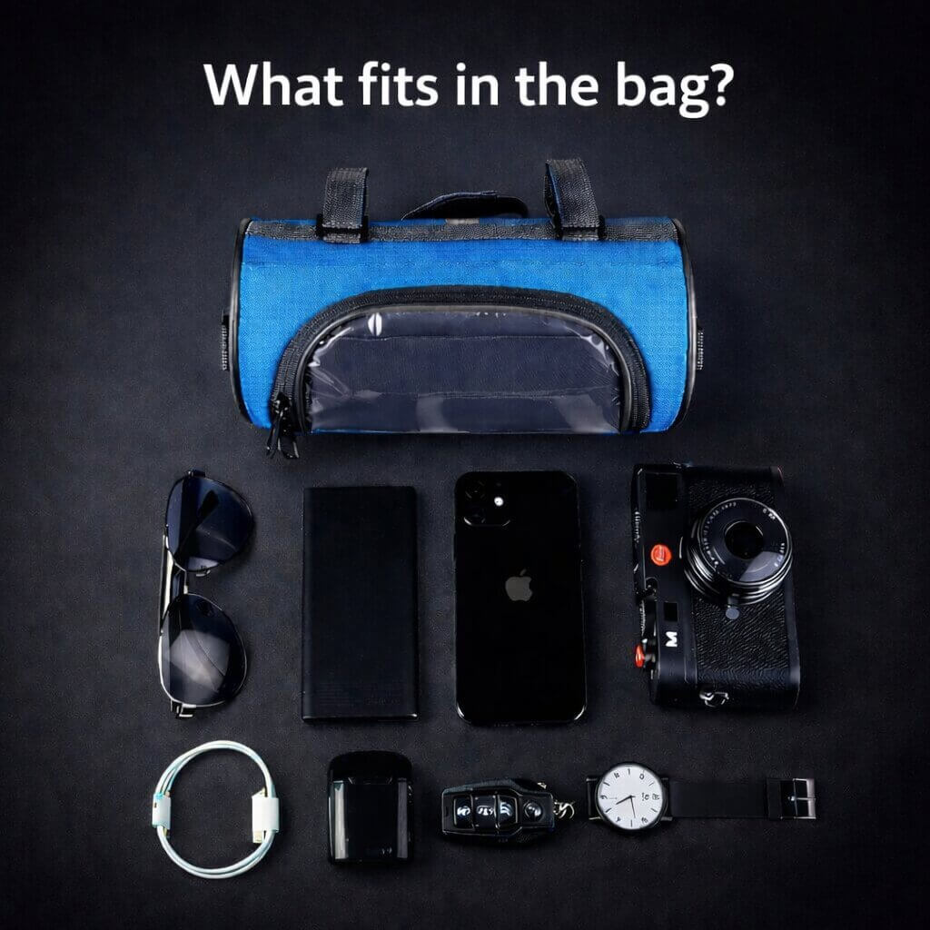 Bike Handlebar Bag Touchscreen Phone Window & Water-Resistant