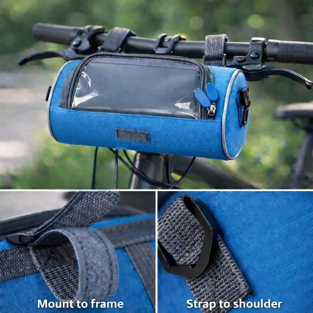 Bike Handlebar Bag Touchscreen Phone Window & Water-Resistant