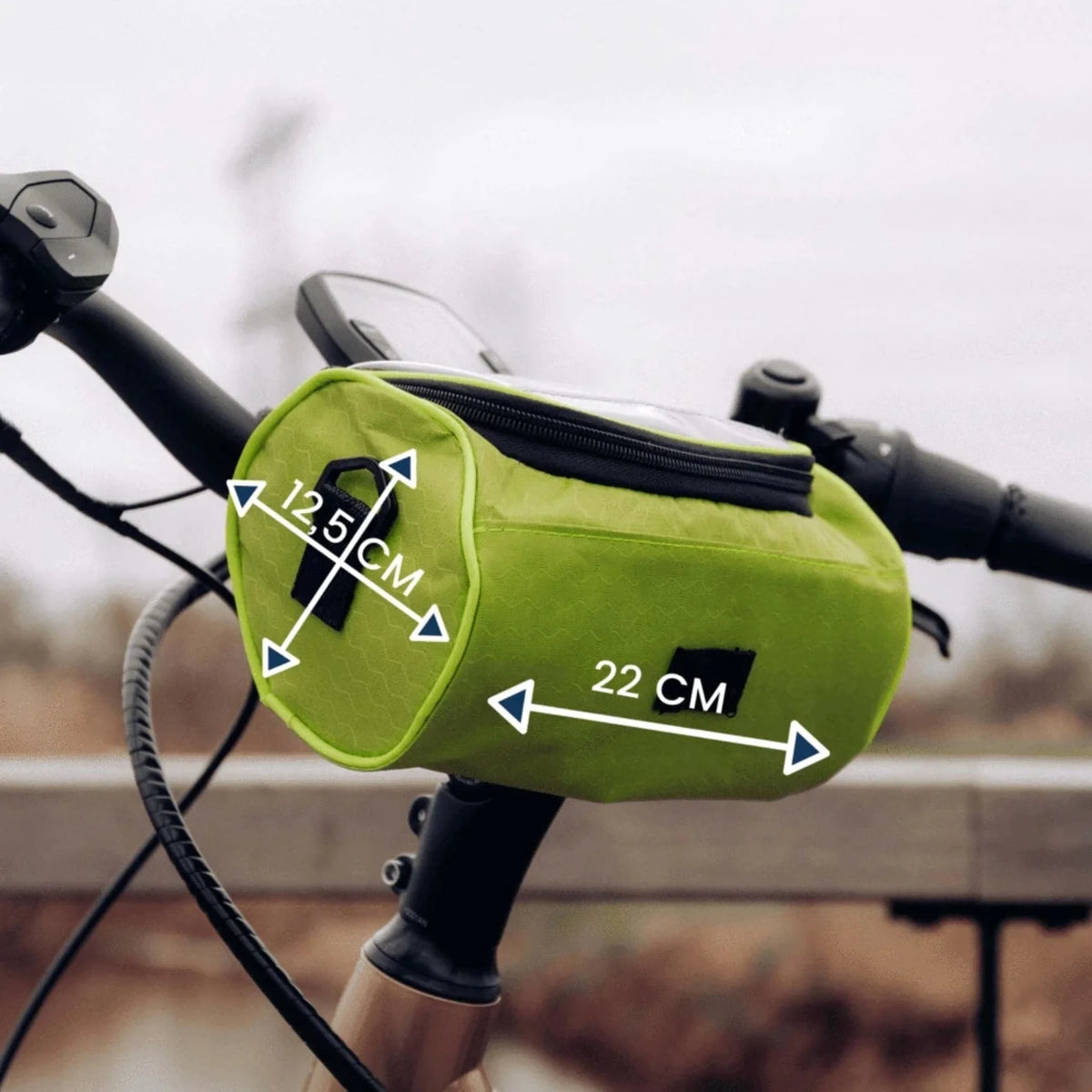Bike Handlebar Bag Waterproof Touchscreen Phone Window & Velcro Mount