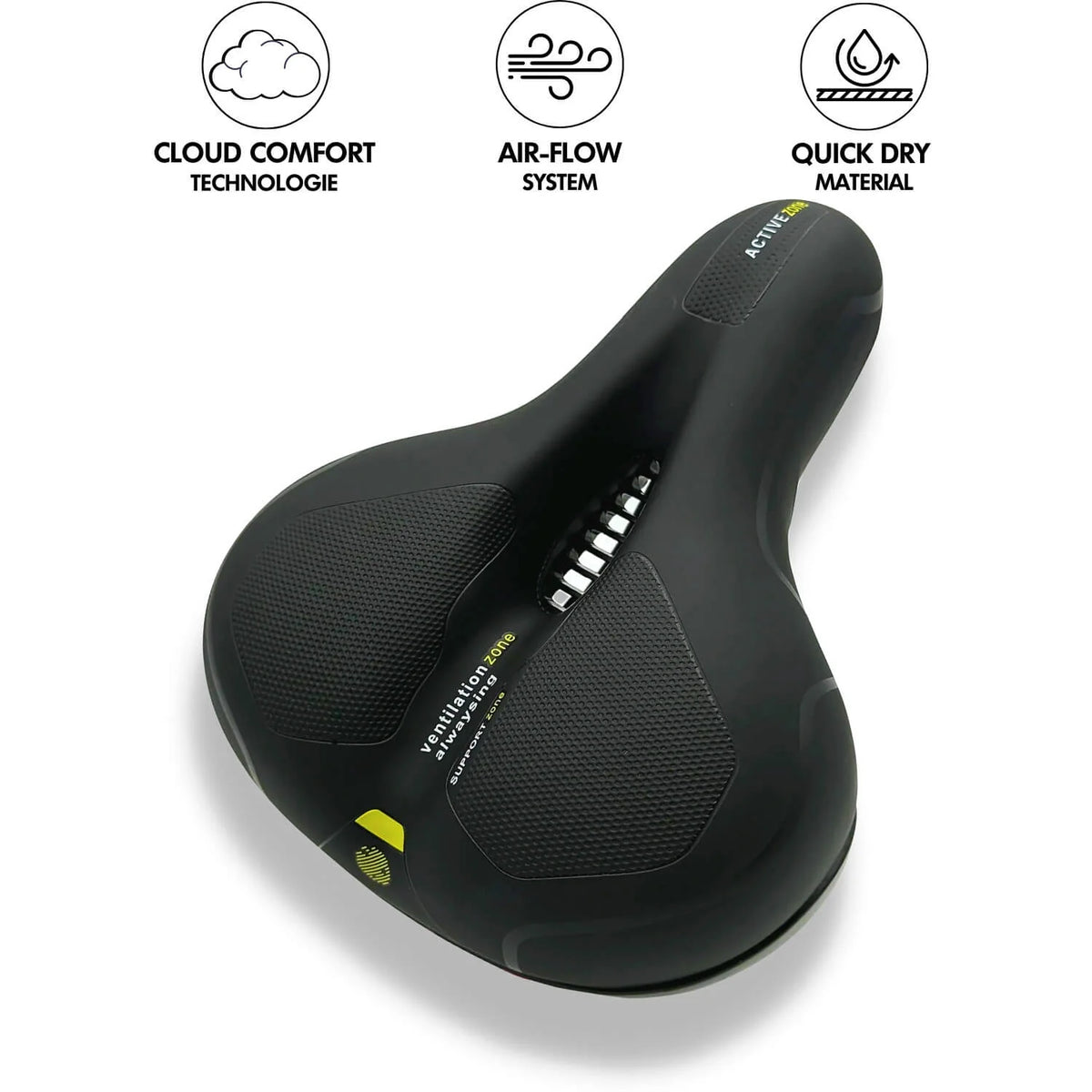 Bike Saddle Wide Shock-Absorbing Breathable & Weather-Resistant