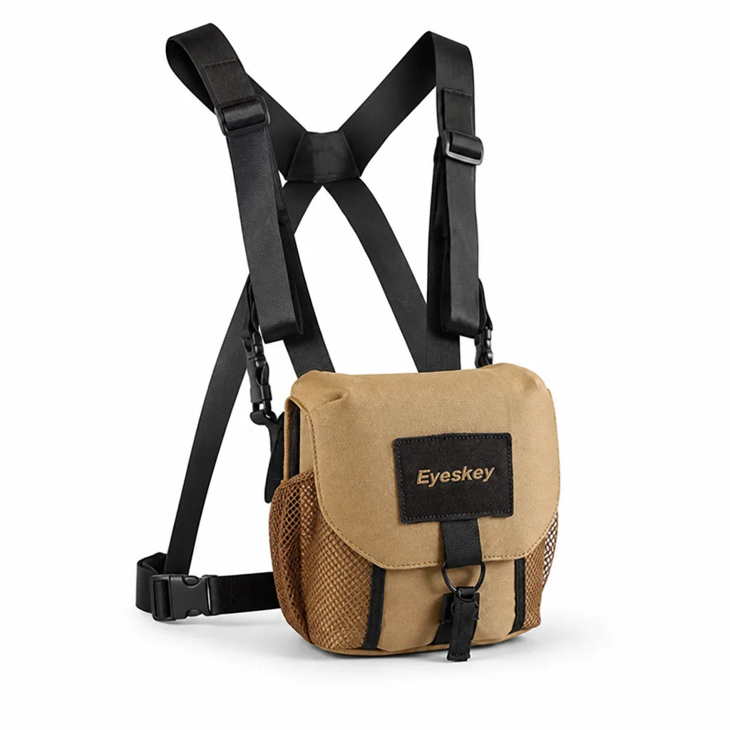 Binocular Chest Pack Adjustable Padded Case & Mesh Pockets