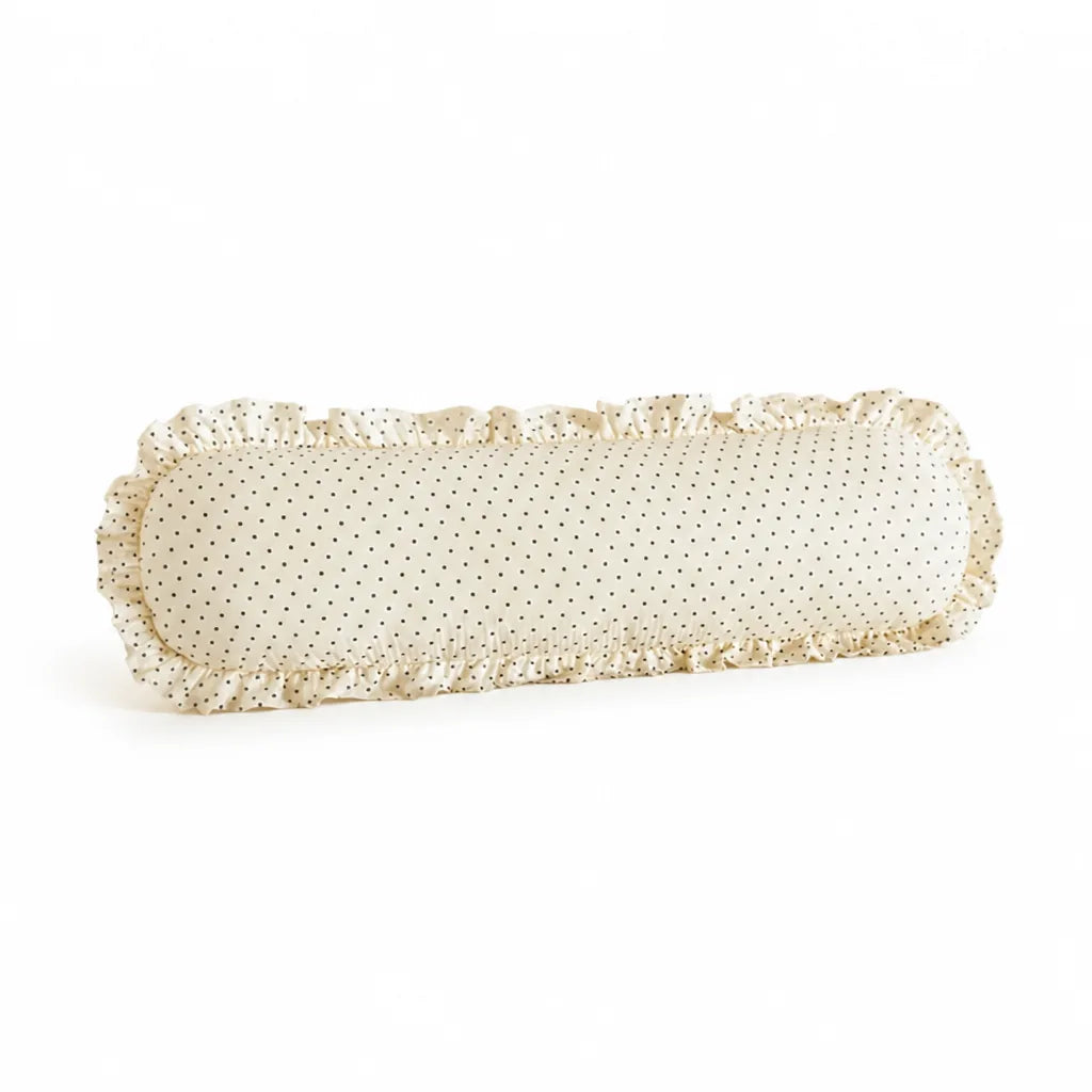 Bolster Cushion Lumbar Support Ruffle Trim Cotton Blend