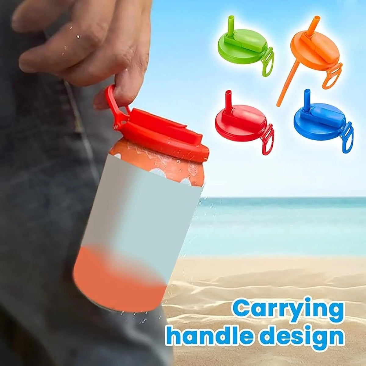 Bottle Lid Flip Straw Leak-Resistant & Universal Fit