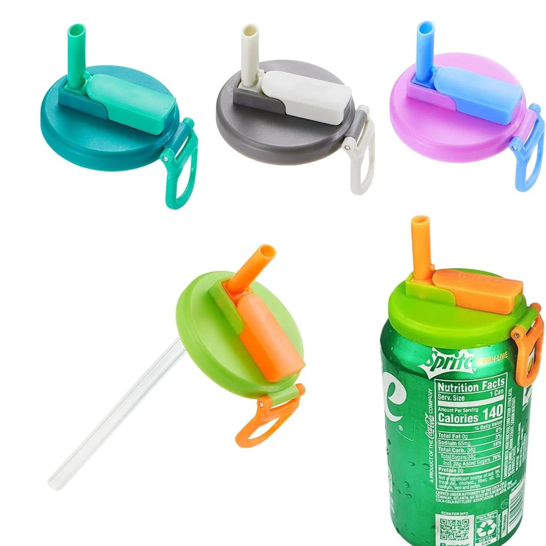 Bottle Lid Flip Straw Leak-Resistant & Universal Fit
