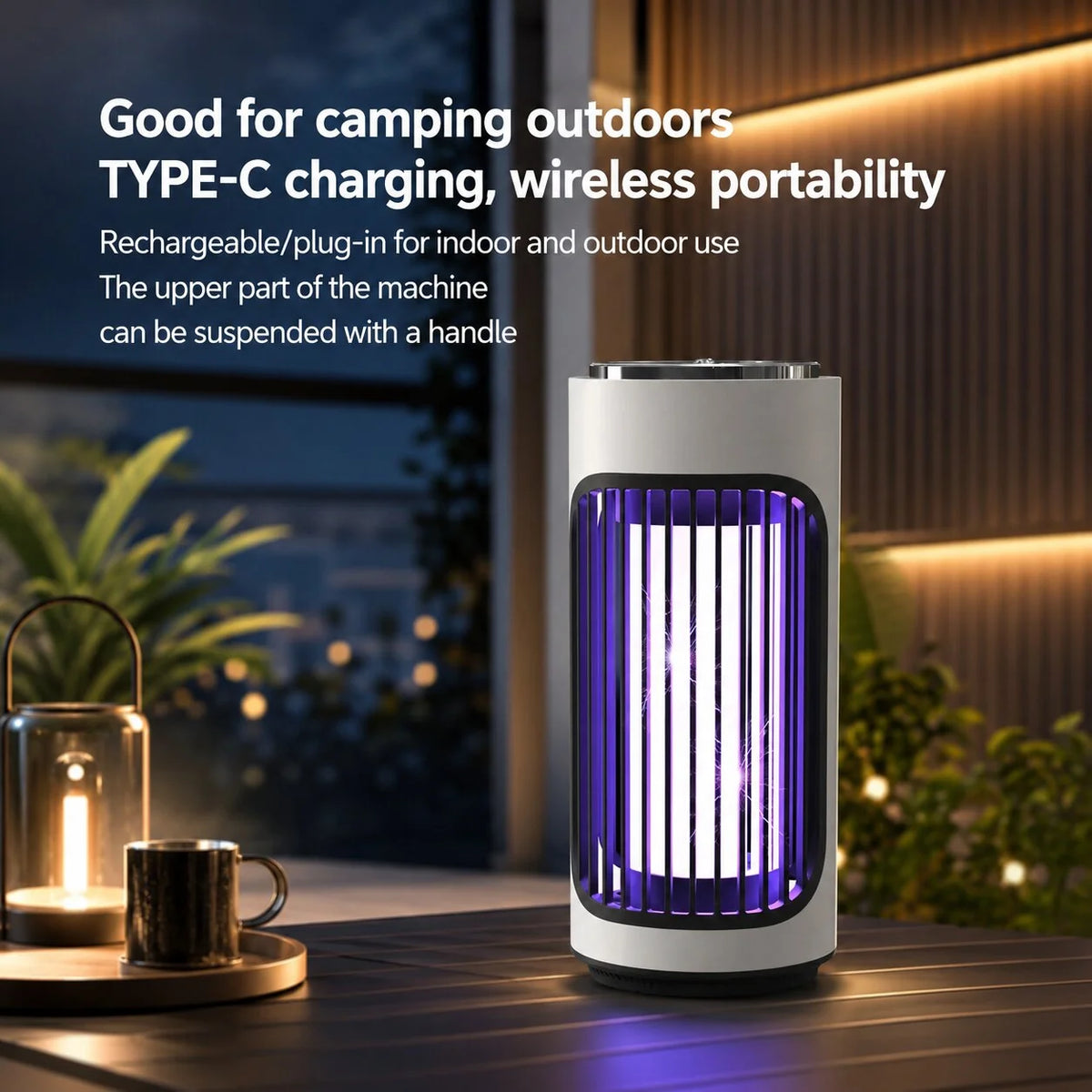 Bug Zapper Lamp Portable Rechargeable 360 Degree UV