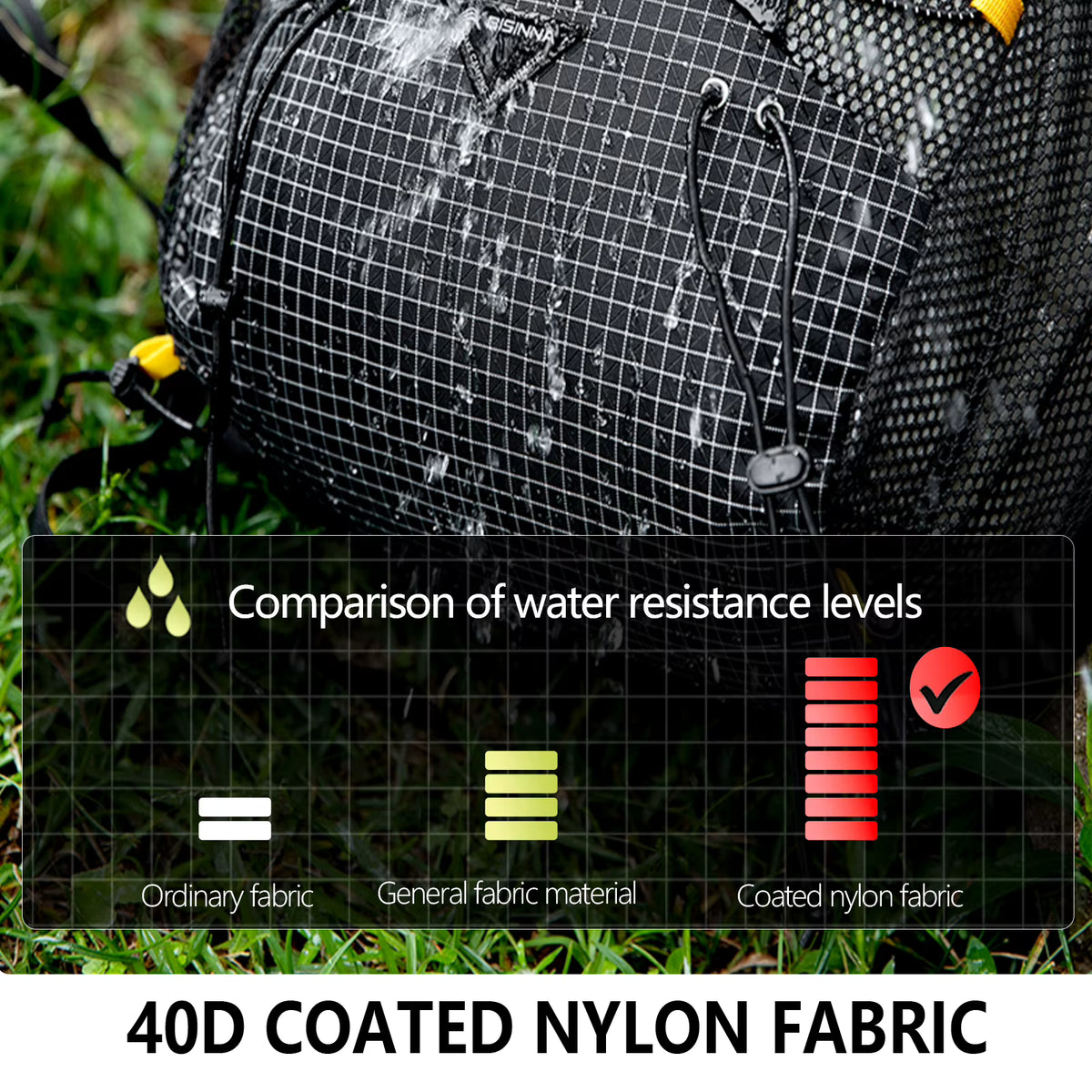 Camping Backpack Expandable 25L + 10L Ultralight & Water-Resistant