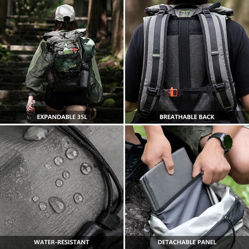 Camping Backpack Expandable 35L Lightweight Breathable