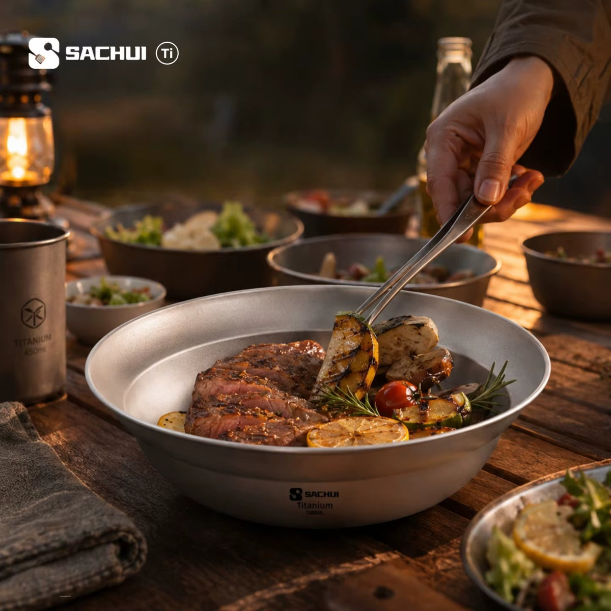Camping Bowl Pure Titanium Ultralight 1000ml Capacity