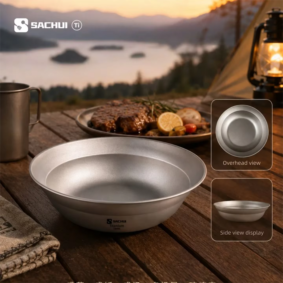 Camping Bowl Pure Titanium Ultralight 1000ml Capacity