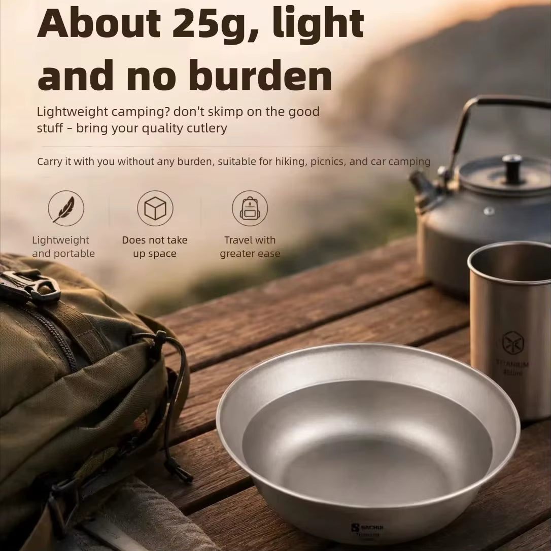 Camping Bowl Pure Titanium Ultralight 1000ml Capacity