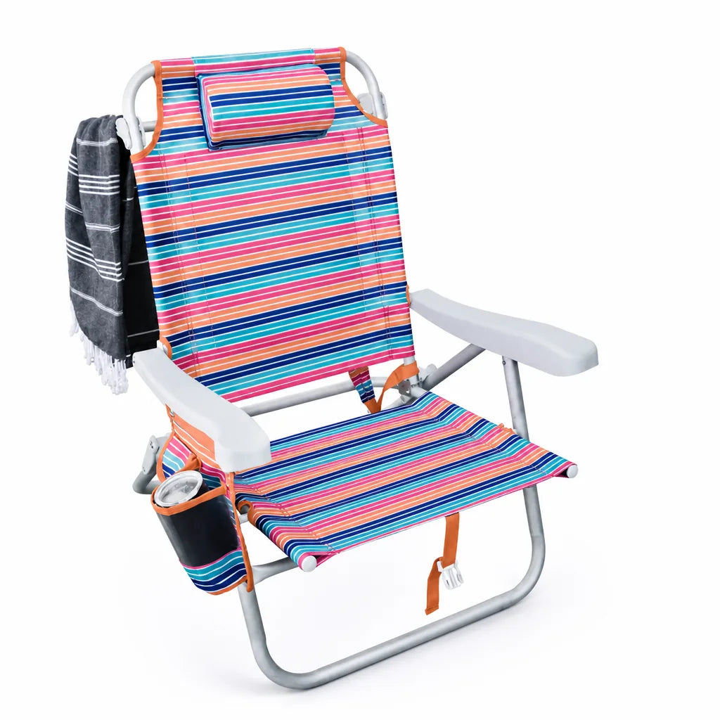Camping Chair Aluminum Frame Ergonomic Cup Holder & Padded Headrest