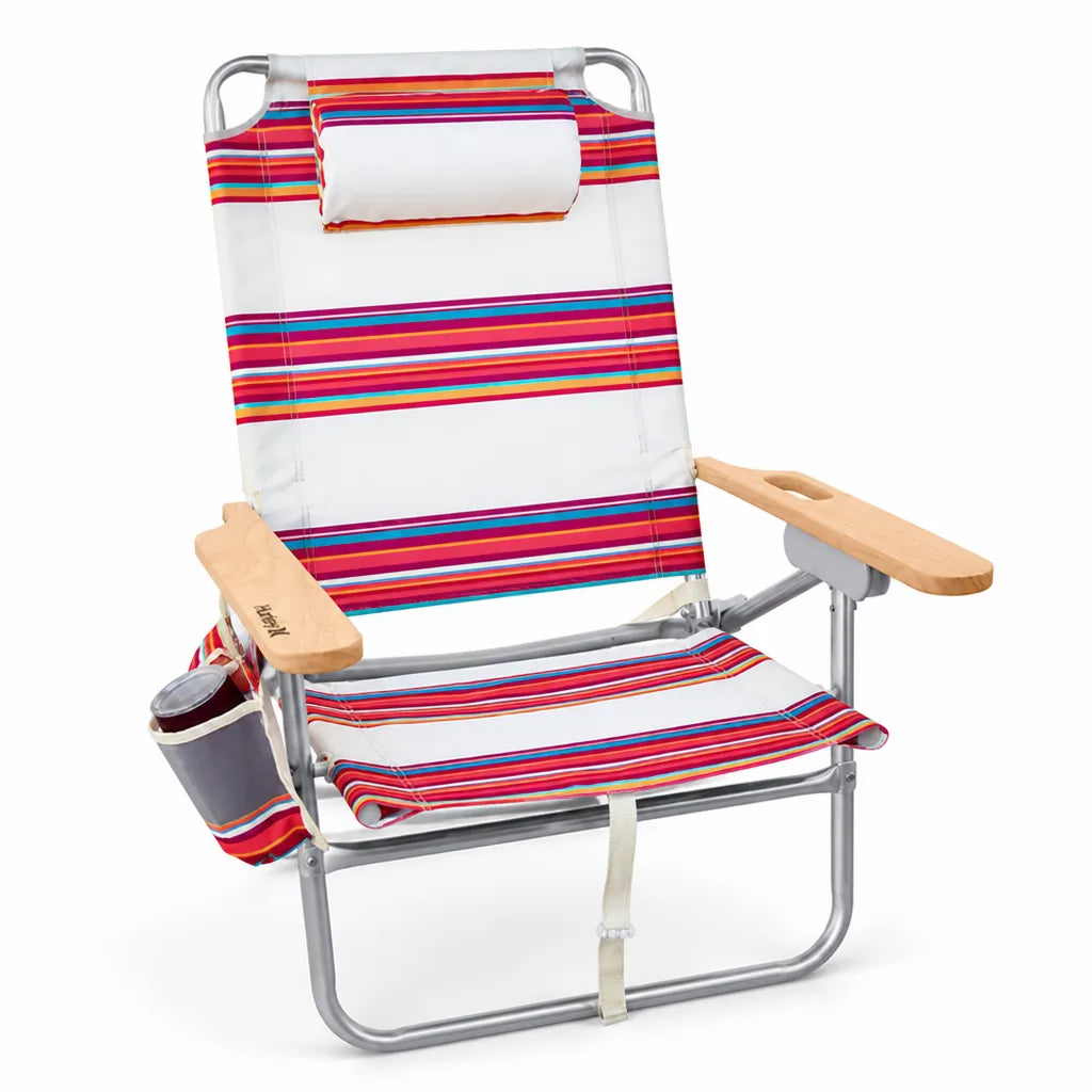 Camping Chair Aluminum Frame Ergonomic Cup Holder & Padded Headrest