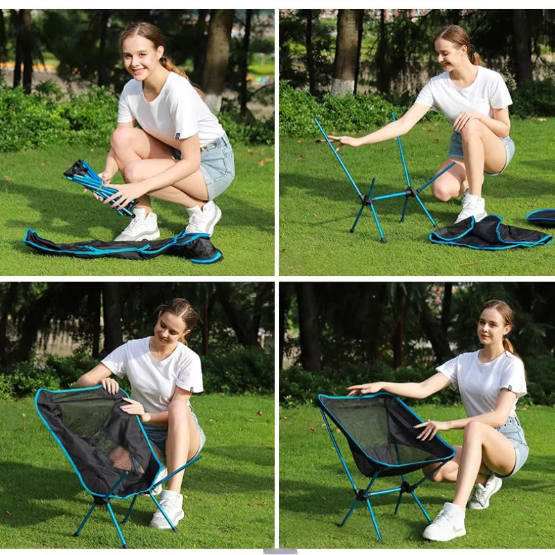 Camping Chair Ultra-Light Aluminum Reinforced Nylon 350 lb