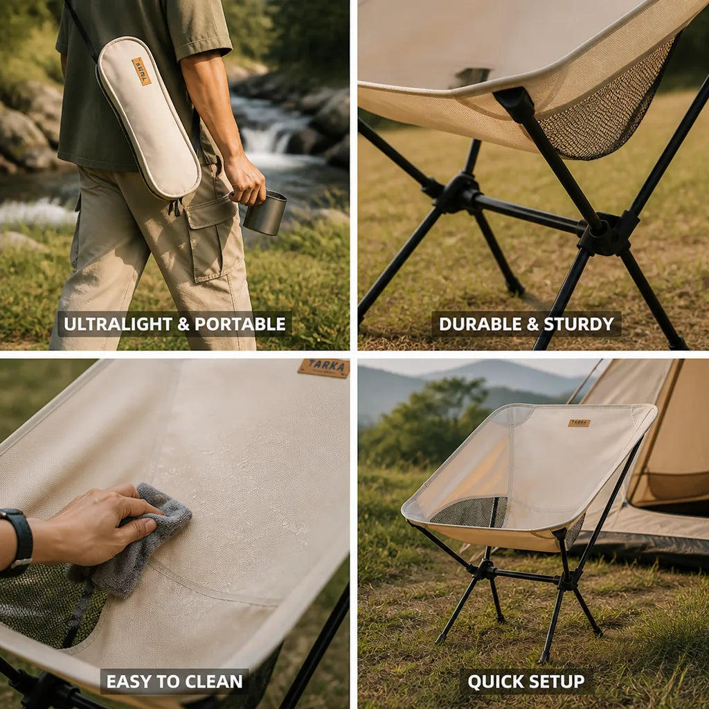 Camping Chairs Foldable & Ultralight Set of 3