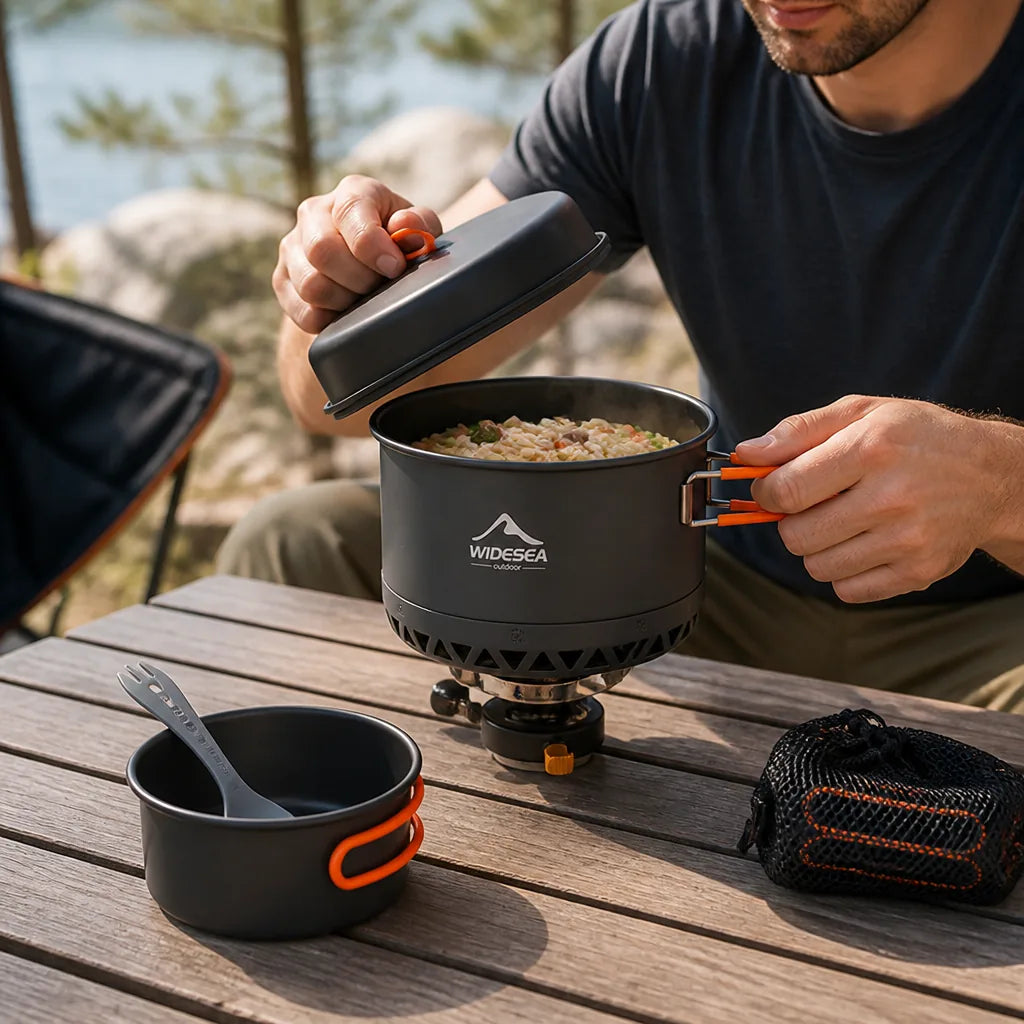 Camping Cookware Set 2.3L Nesting Lightweight & Heat-Resistant