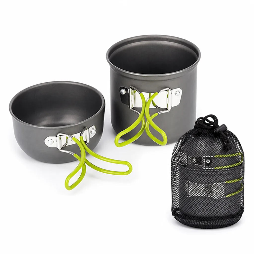 Camping Cookware Set Foldable Aluminum Pot & Carry Bag