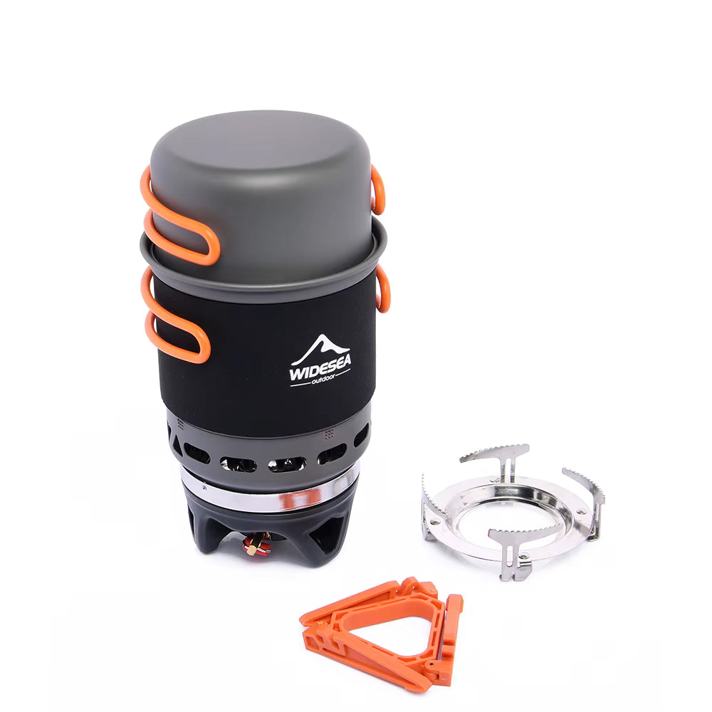 Camping Cookware Set Hard Anodized Aluminum Nesting Heat Exchanger