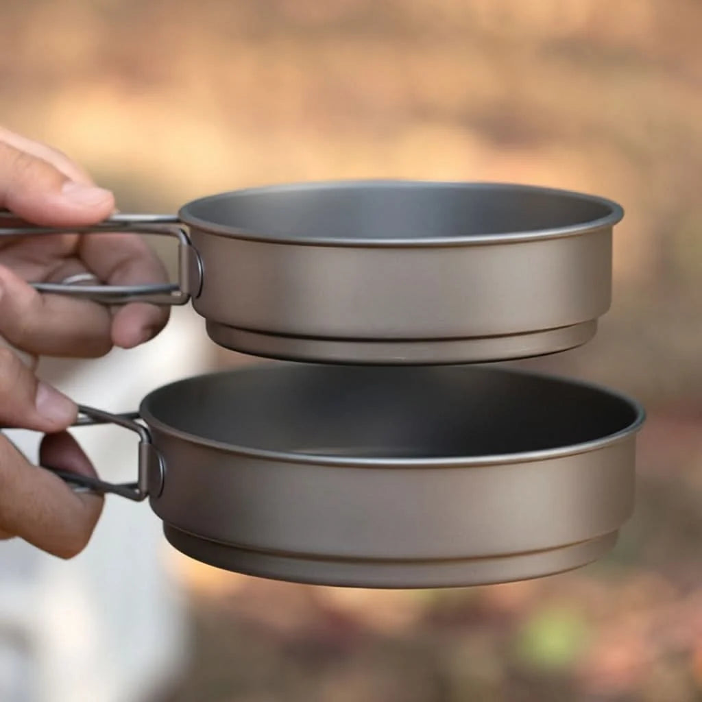 Camping Cookware Set Rustproof Stainless Steel Lightweight & Compact